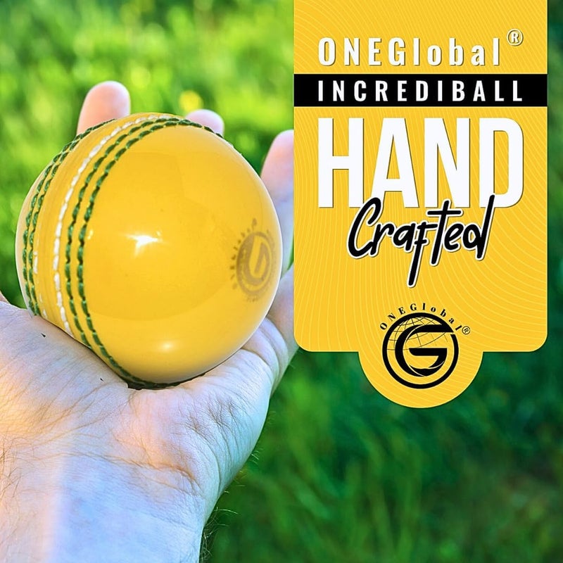 ONEGlobal Soft Rubber Cricket Ball for Practice | Outdoor & Indoor Practice Cricket Ball with Core & Stitched Seam | Realistic Feel, True Bounce & Swing for Practice, Honing Skills & Family Fun - Image 2